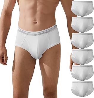BAMBOO COOLMens Underwear Briefs Open-fly Briefs Tagfree Breathable men’s Underwear 6 Pack