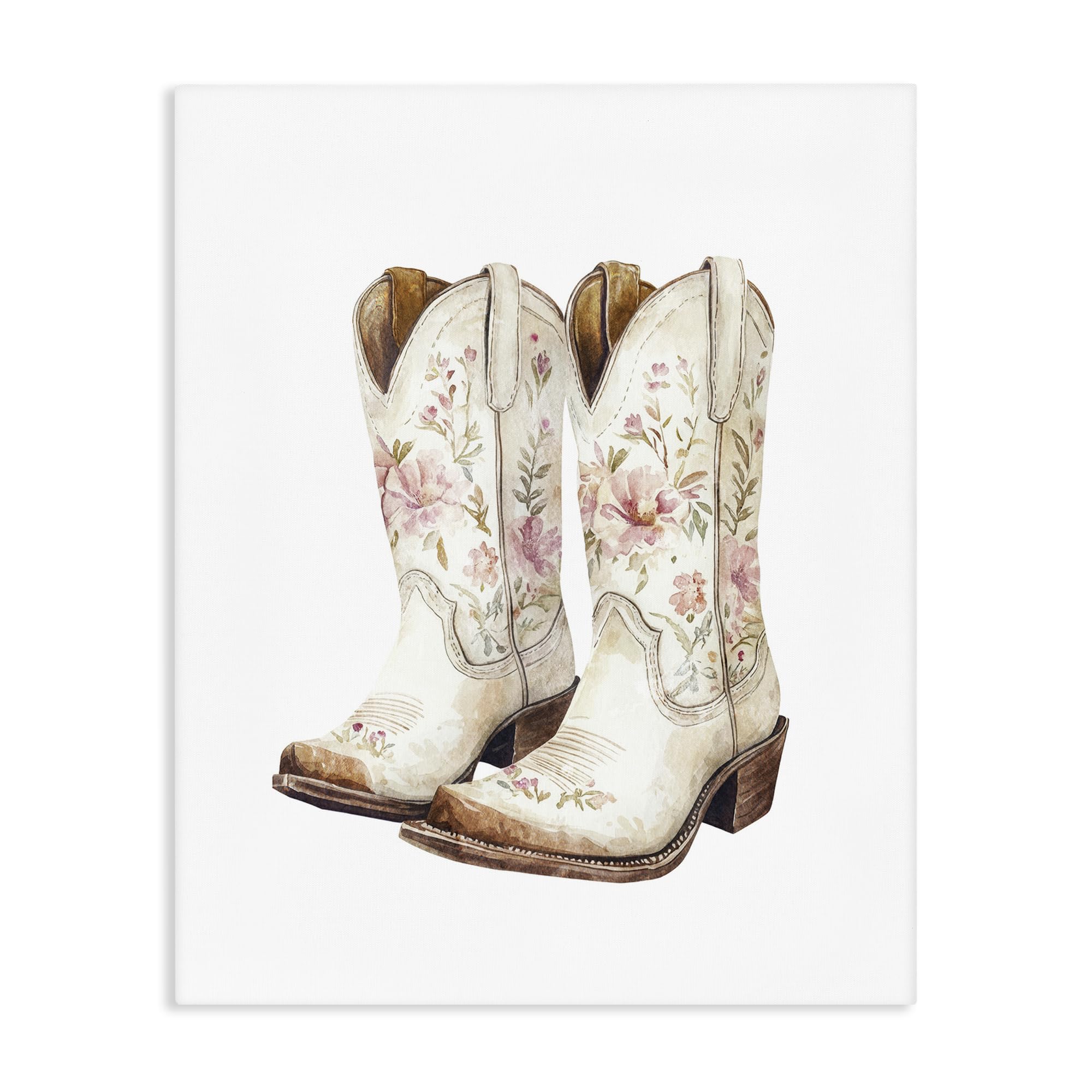 Stupell Industries Southwestern Floral Cowboy Boots Boots In Bloom Floral Western, 16 X 20 Inch Canvas Wall Art