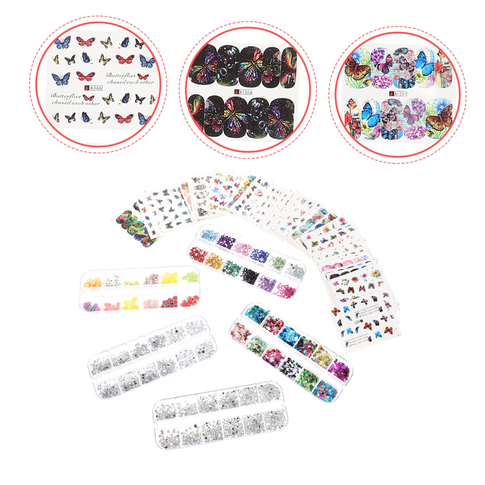 2 Set Decorazioni per Unghie Accessori per Manicure Femminile Adesivi per Unghie Facile Applicazione e Design Chic