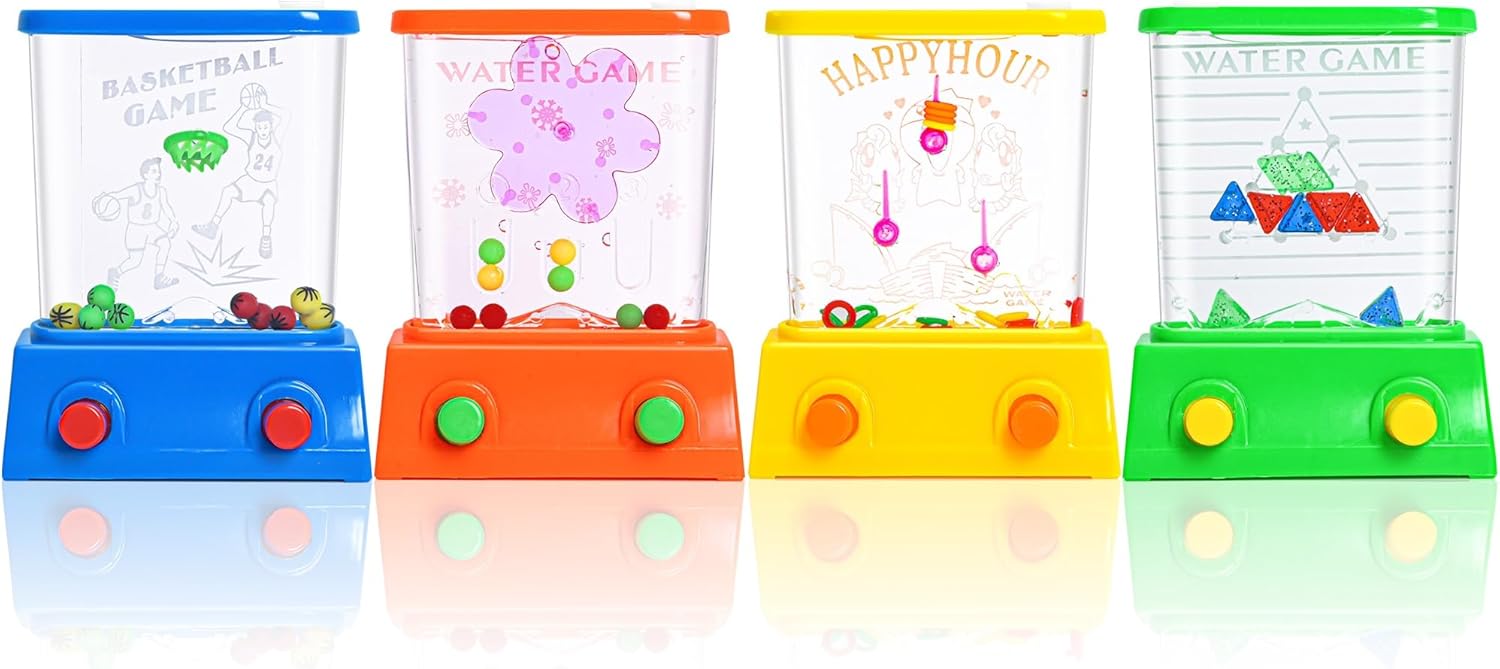 Handheld Water Toy Mini Games with Relive Your Childhood with - Nostalgic Fun in a Compact Size (4 PCS Handheld Toy Edition)