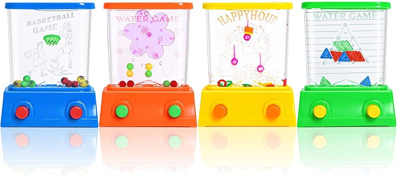Handheld Water Toy Mini Games with Relive Your Childhood with - Nostalgic Fun in a Compact Size (4 PCS Handheld Toy Edition)