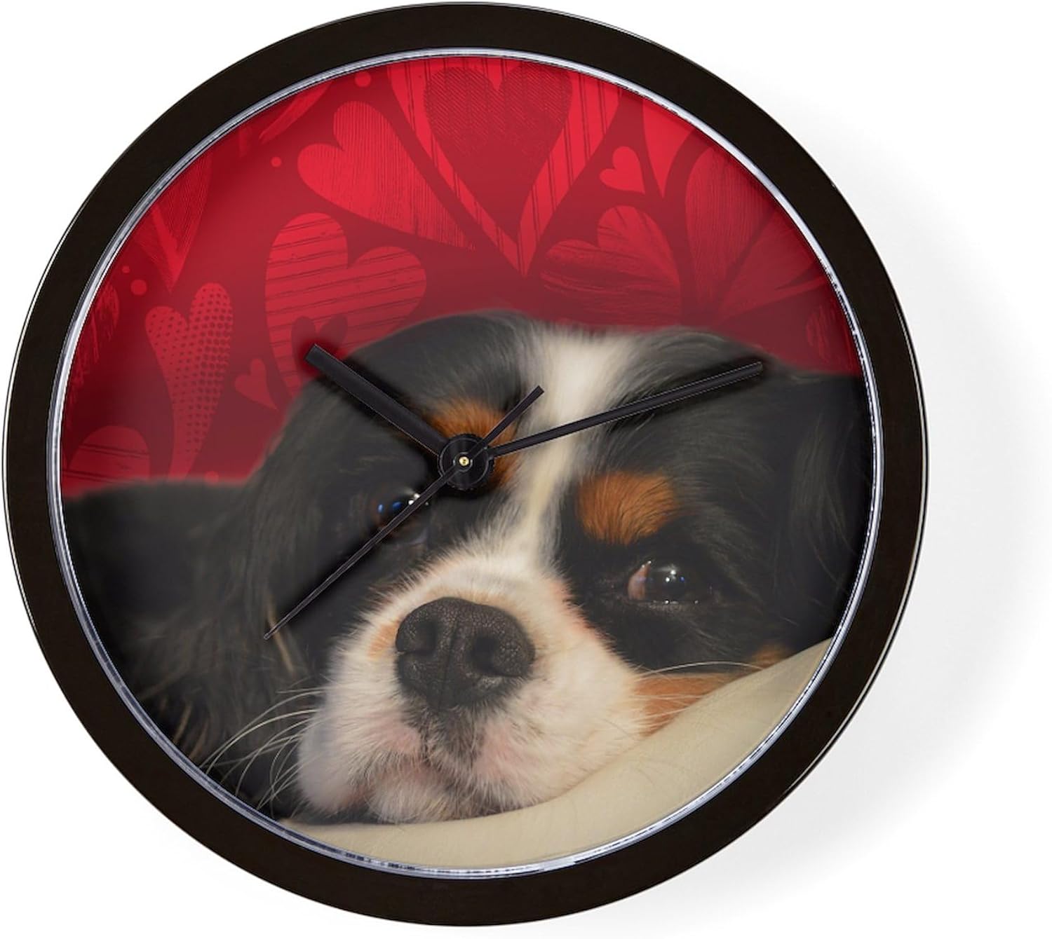 CafePress Tri Color Cavalier King Charles Spaniel 10" Wall Clock for Livingroom, Kitchen, or Office