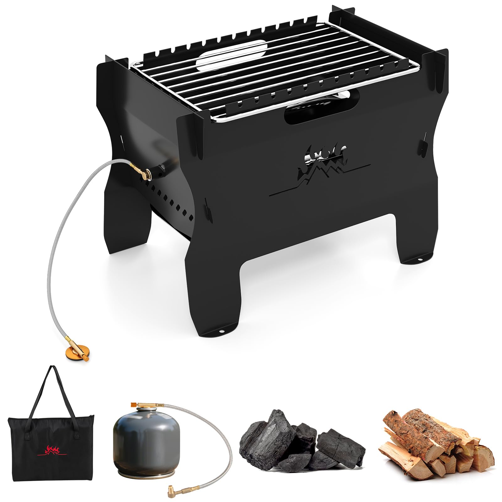 gymax barbecue portable de table