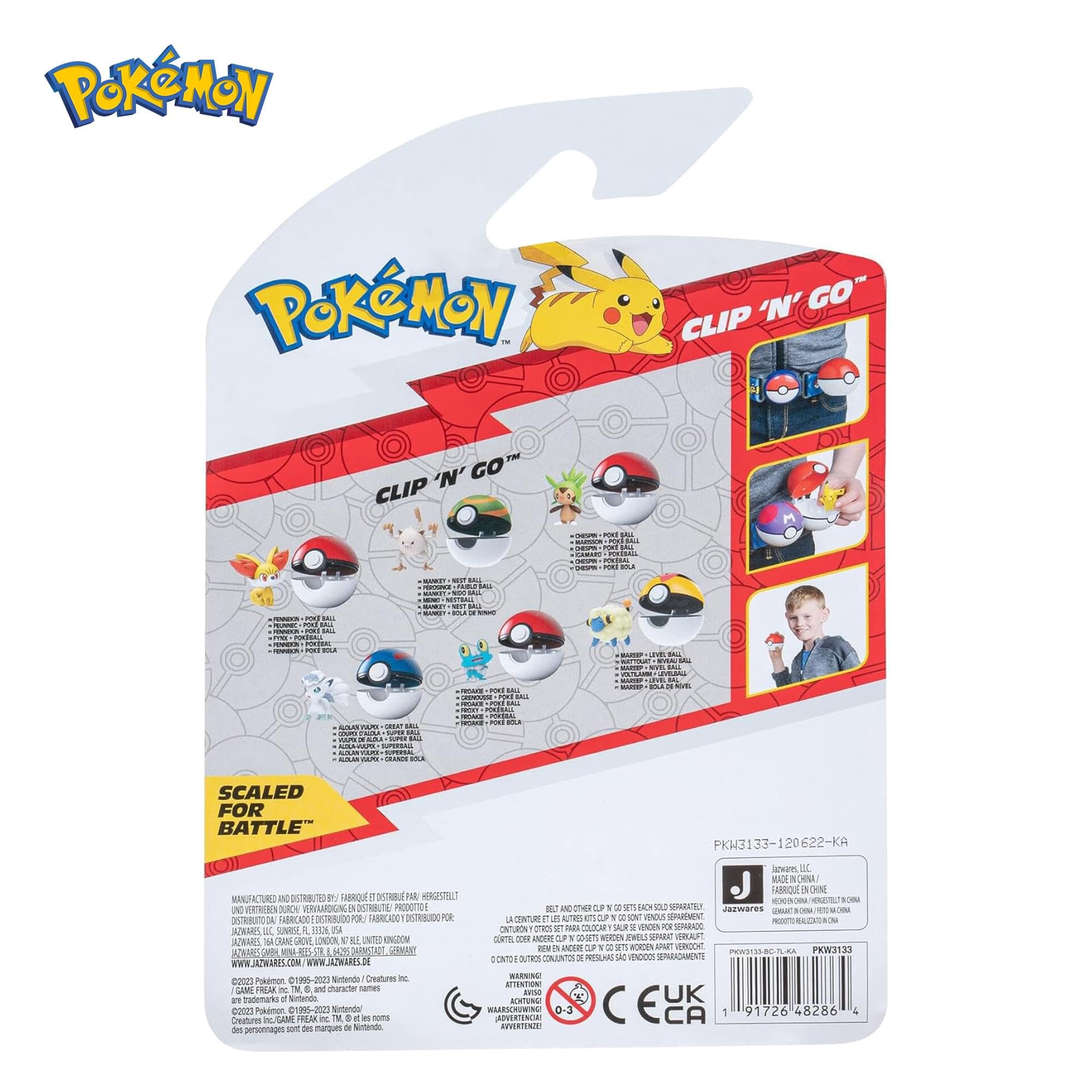 Pokémon PKW3133 – Clip'n'Go Poké Balls – Froxy & Pokéball Ufficiale Poké Ball con Personaggio di 5 cm