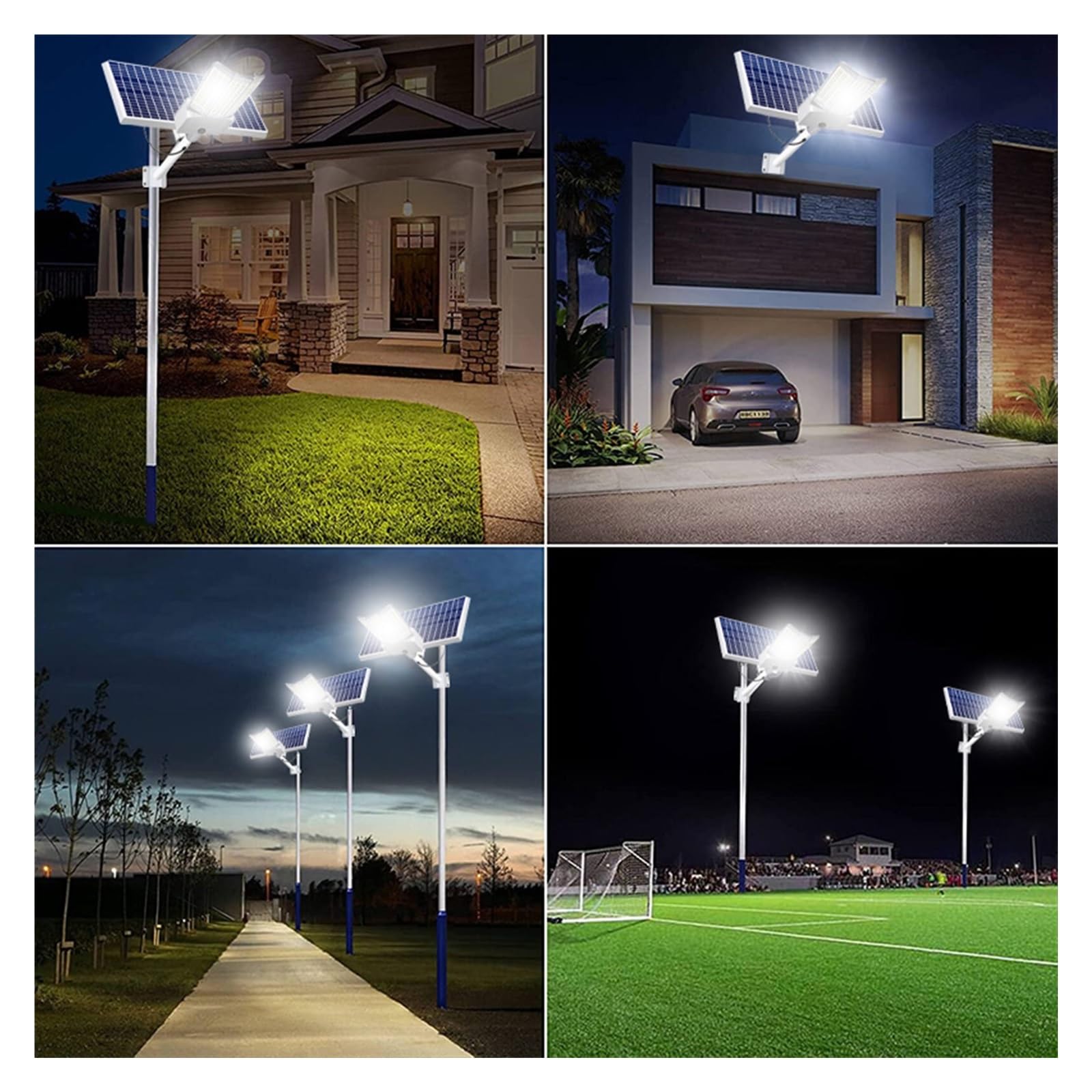Lampy solarne, 200W Mocne lampy słoneczne Ogród na zewnątrz Dom Oświetlenie podwórka Kinkiet Panel zewnętrzny Wodoodporna lampa uliczna ogrodowa do ogrodzenia, drzwi, garażu, podwórka