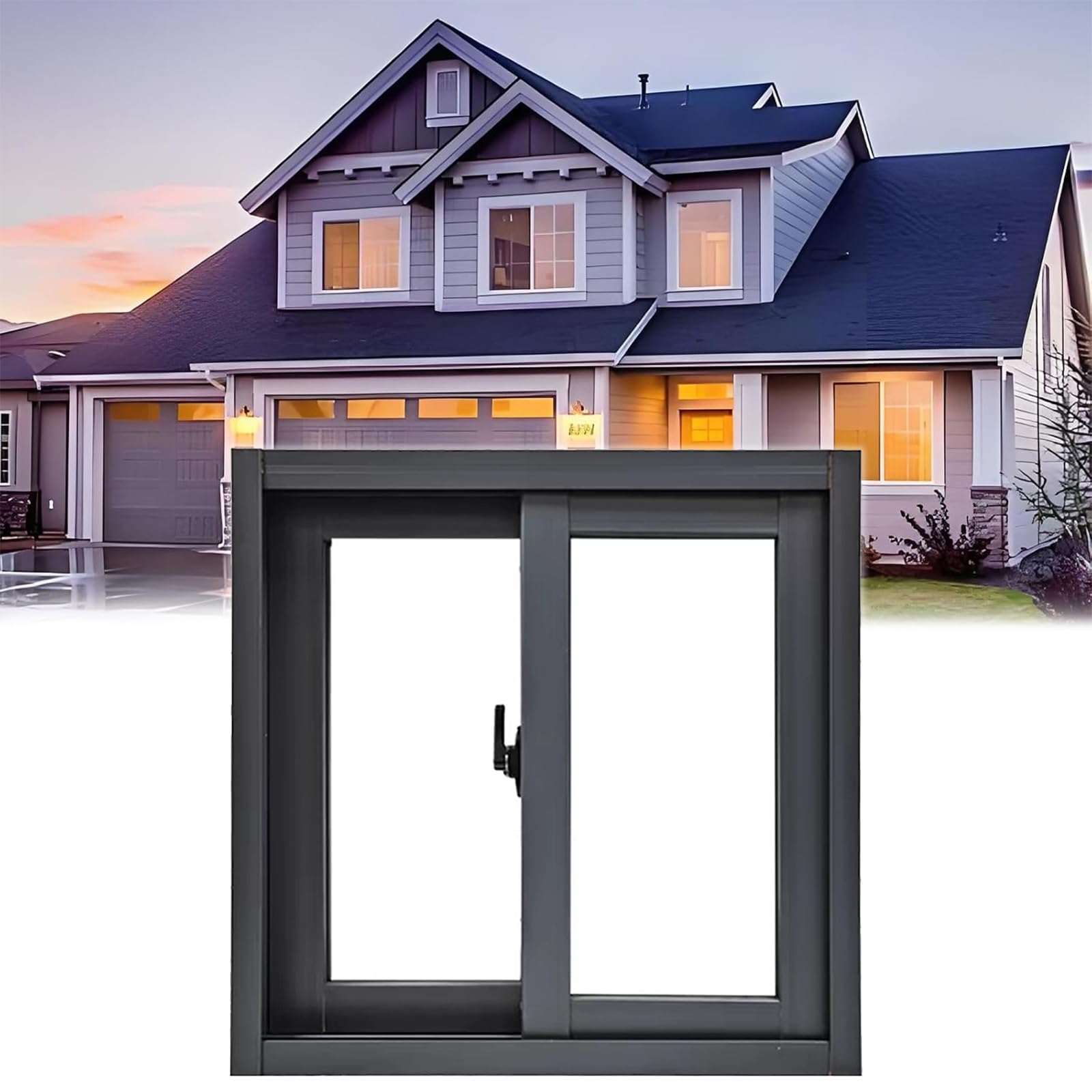 THNSAWX Basement Sliding Window, Household Replacment Bathroom Window, Horizontal Slider Windows, Aluminum Alloy Frame, Shed Windows with Screen(Gray,50x60cm/H19.6xW23.6in)