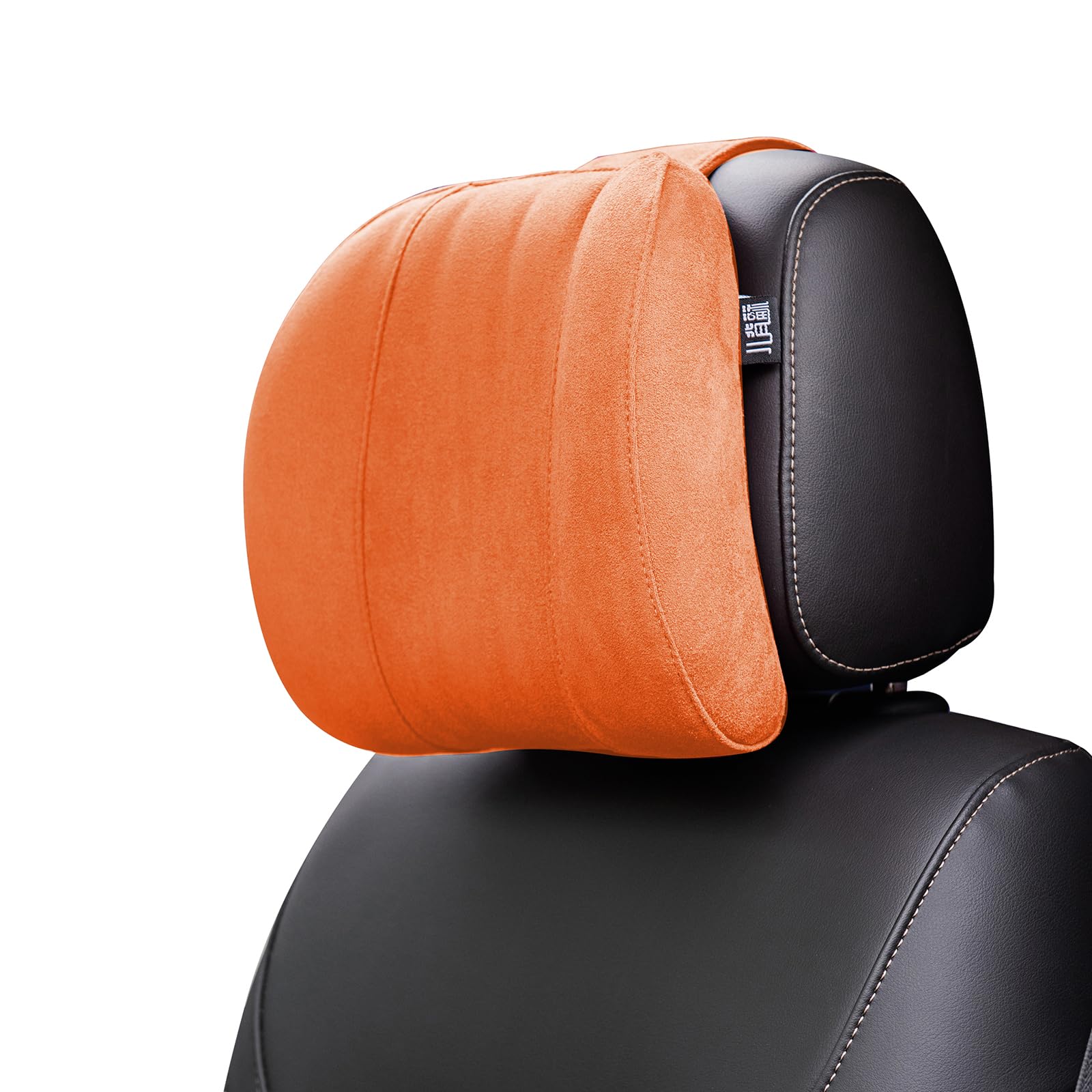 Forbell Orange Car Headrest Neck Pillow Supplies Pillow Memory Cotton Car Accessories Headrest Pillow Head Rest Pillow For Car Suede (Orange)