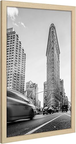 Vista 690 de Americanflat - Marco para póster de 71 x 74 cm con plexiglás pulido, portarretratos negro de madera industrializada, Epic Collection, marco ancho