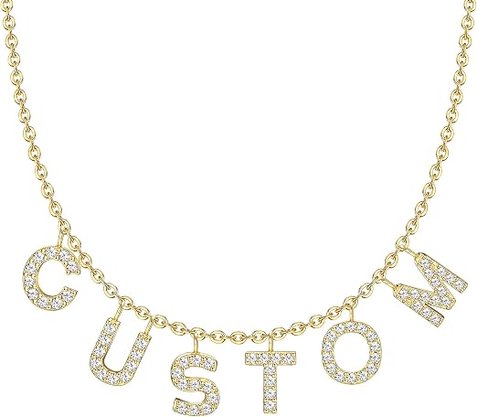 Jewenova Custom Name Necklace 18K Gold 