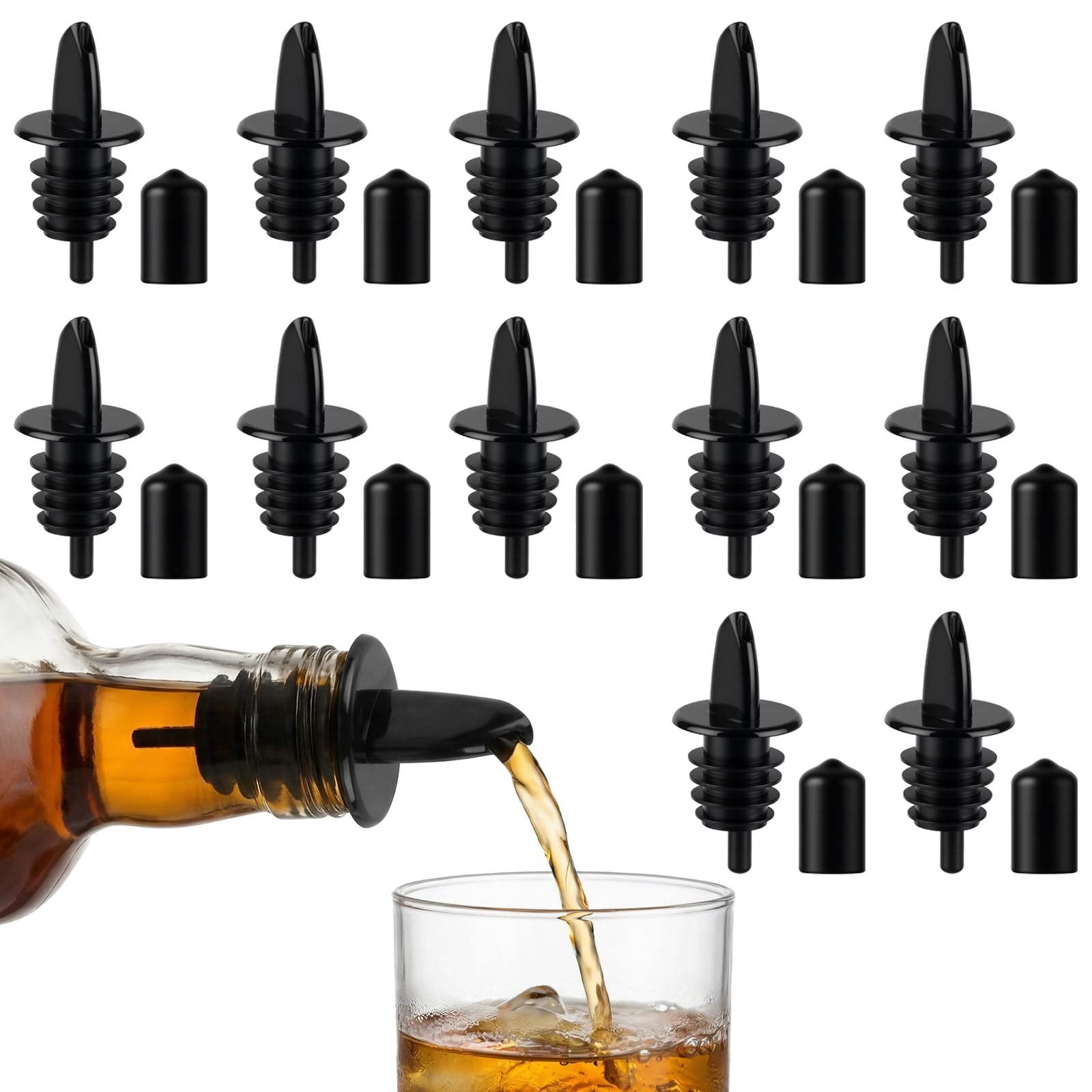 View 1 of 12PCS Precise Liquor Pour Spout, Multi-Purpose Bottle Pourer for Alcohol