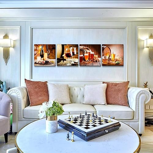 Miniatura 6 de Decoración de pared de cocina, restauración de formas antiguas, bodegón, copa de vino, barril de vino, impresiones en lienzo, arte de pared para