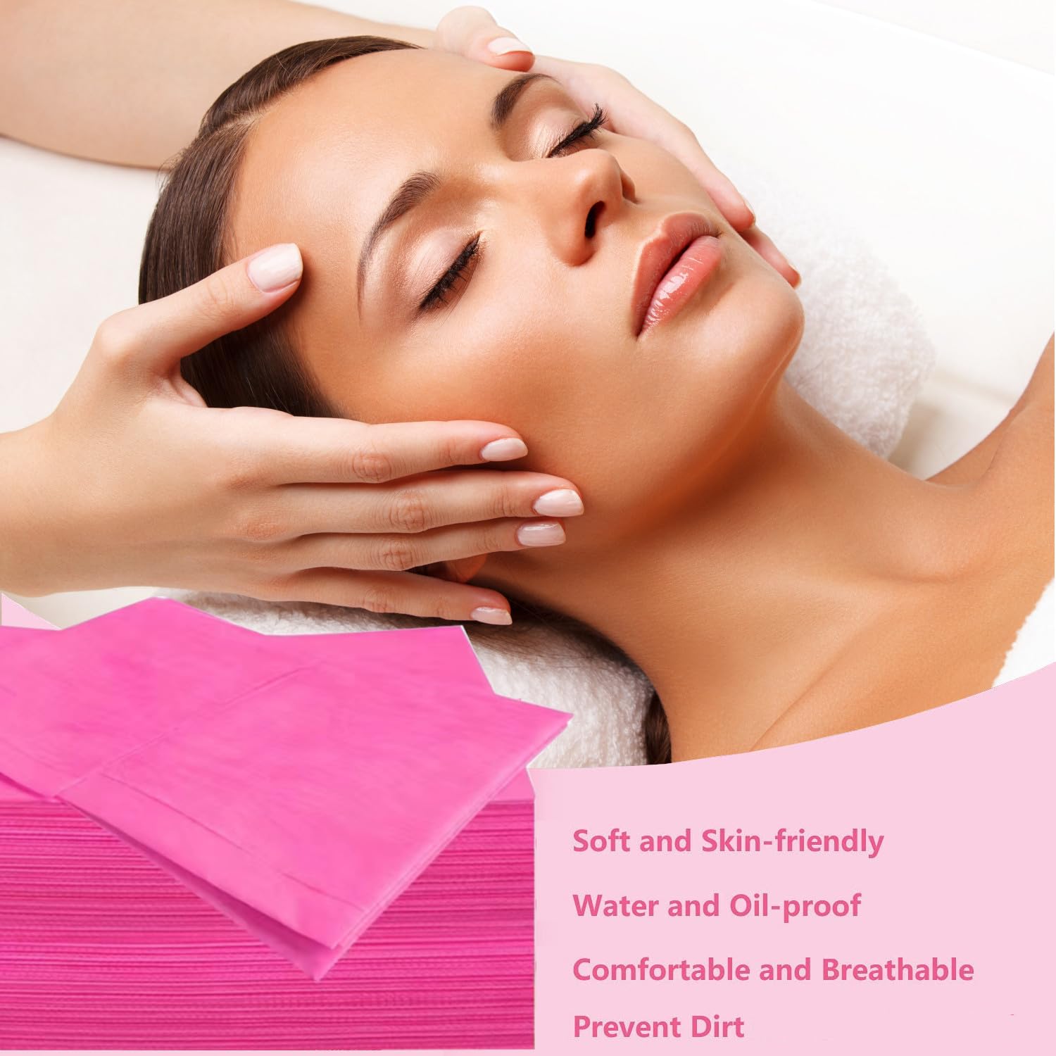 100 hojas de mesa de masaje, sábanas de spa desechables, tela no tejida, funda de cama de masaje impermeable para esteticista, tatuaje, encerado, cama de pestañas, mesa de salón, 75 x 31.5