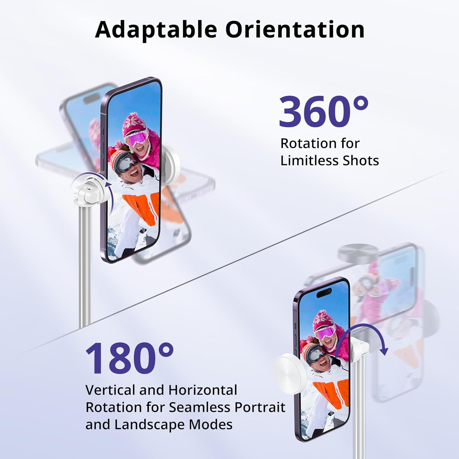 ATUMTEK 68.5" Selfie Stick Tripod, Extendable Aluminum Tripod with Rechargeable Bluetooth Remote, Compatible with iPhone and Android Smartphones, Perfect for Travel, Vlog, Video and Photo, White