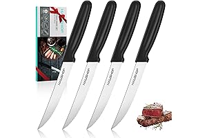 HAUSHOF Premium Serrated Steak Knives Set of 4