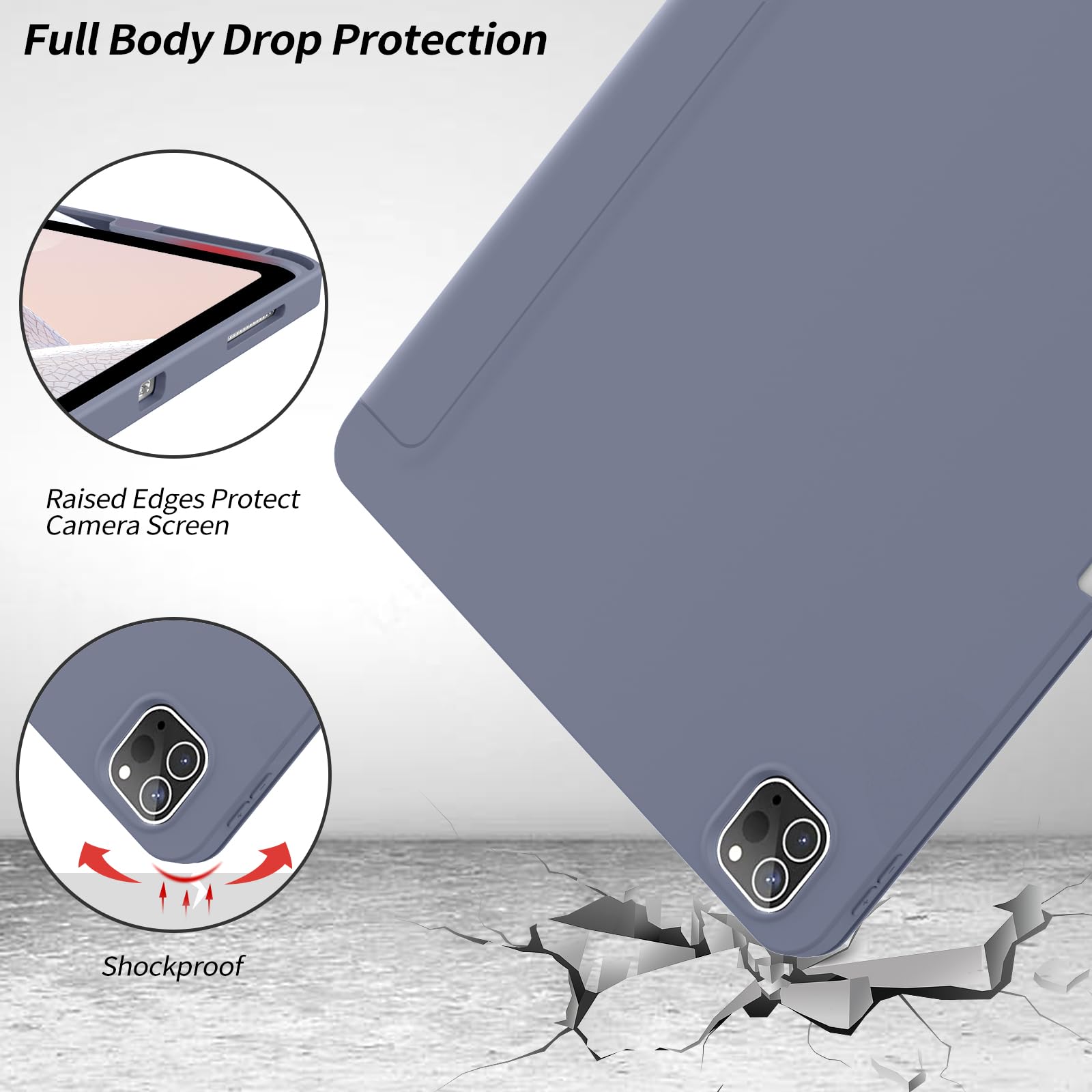 KenKe Capa para iPad Pro 12,9 polegadas (6ª/5ª, 2022/2021), para