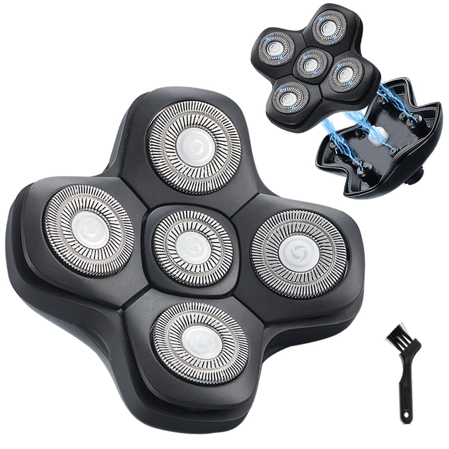 New Upgrade 5 Head Shaver Replacement Heads for Skull Shaver, Pitbull, Palm and Butterfly Kiss Shavers