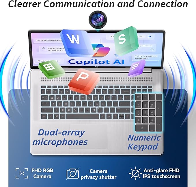 HP Laptop 17.3" Full HD, AMD Ryzen 5, 32GB RAM, 1TB SSD, Win 11 Pro miniatura 7