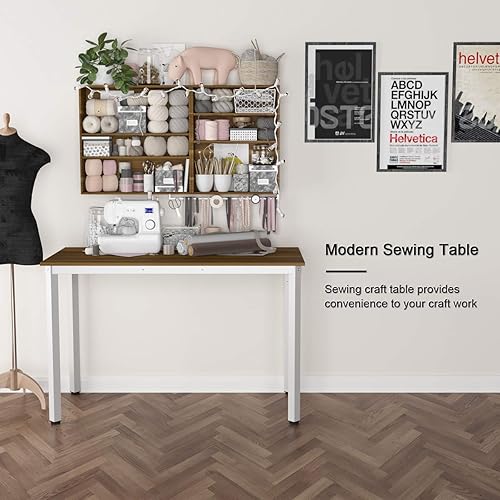 Miniatura 5 de WeeHom - Escritorio moderno para computadora, de oficina, grande, mesa de estudio, estación de trabajo para la oficina en casa