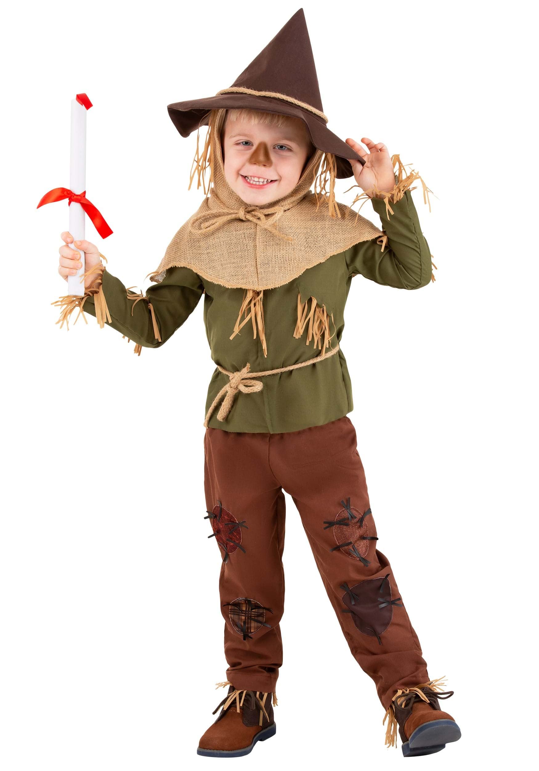 Toddler Wizard Of Oz Scarecrow Costume, Straw Man Outfit with Hat for Movie Character Cosplay & Halloween