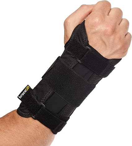 Tutore per polso BraceUP con stecca per la mano in metallo per supporto per  il polso