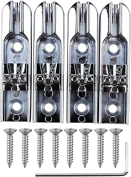 Bass Guitar Bridge with Zinc ALloy Saddle Base Individual Single String Fixed Bridge for 4 String Electric Bass Replacement PartsChrome