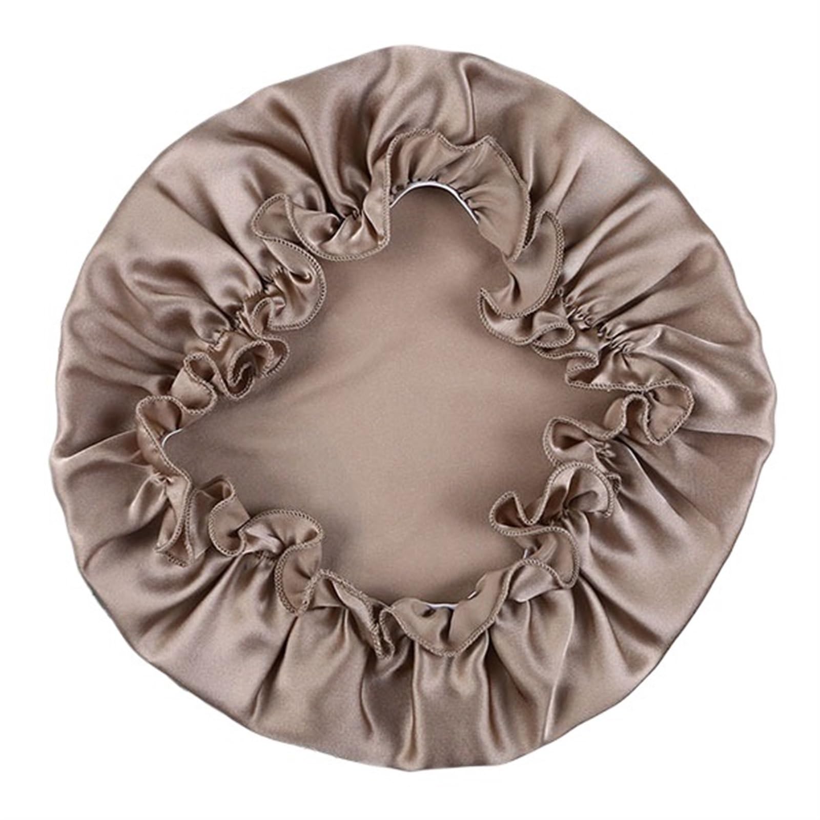 Bonnet de nuit en soie taupe taille L 16 mommes pour cheveux