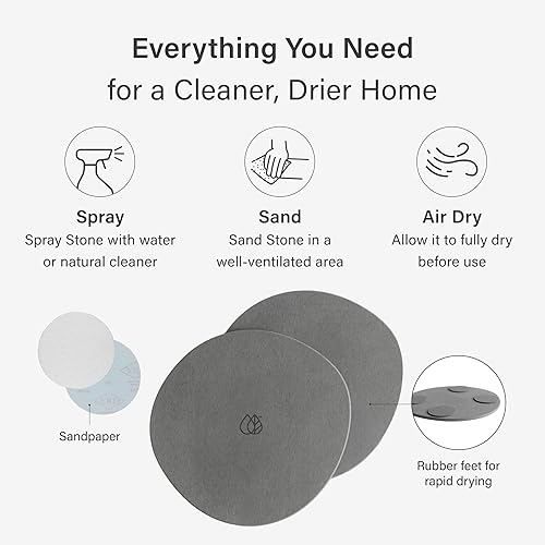 Miniatura 6 de Dorai Macetero de Piedra para Plantas  2 Bandejas Grandes de Captación de Agua de Diatomáceas para Plantas de Interior