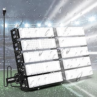 LED Stadium Light – 3000W Equivalent High Mast Flood Light 80,000LM, IP66 Waterproof, 50,000Hrs Lifespan, 120° Wide Beam for Tunnels/Parking Lots/Fields – Super Bright & Energy-Saving (500W, 85V-305V)