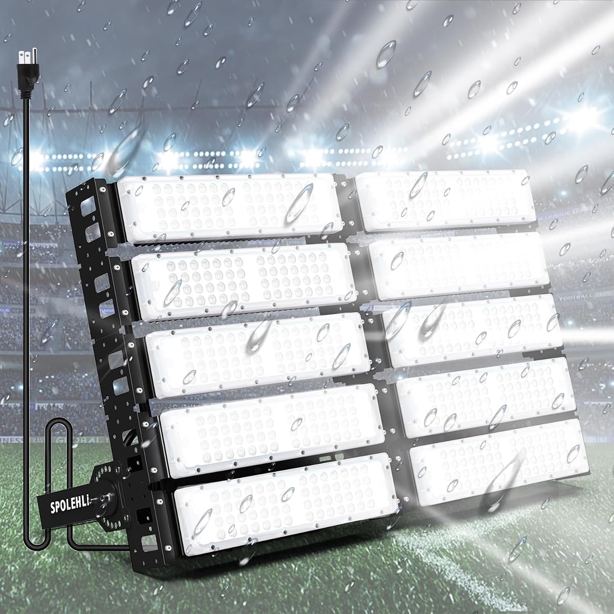 Spolehli LED Stadium Flood Lights 3000W Equivalent 80000LM IP66 Waterproof