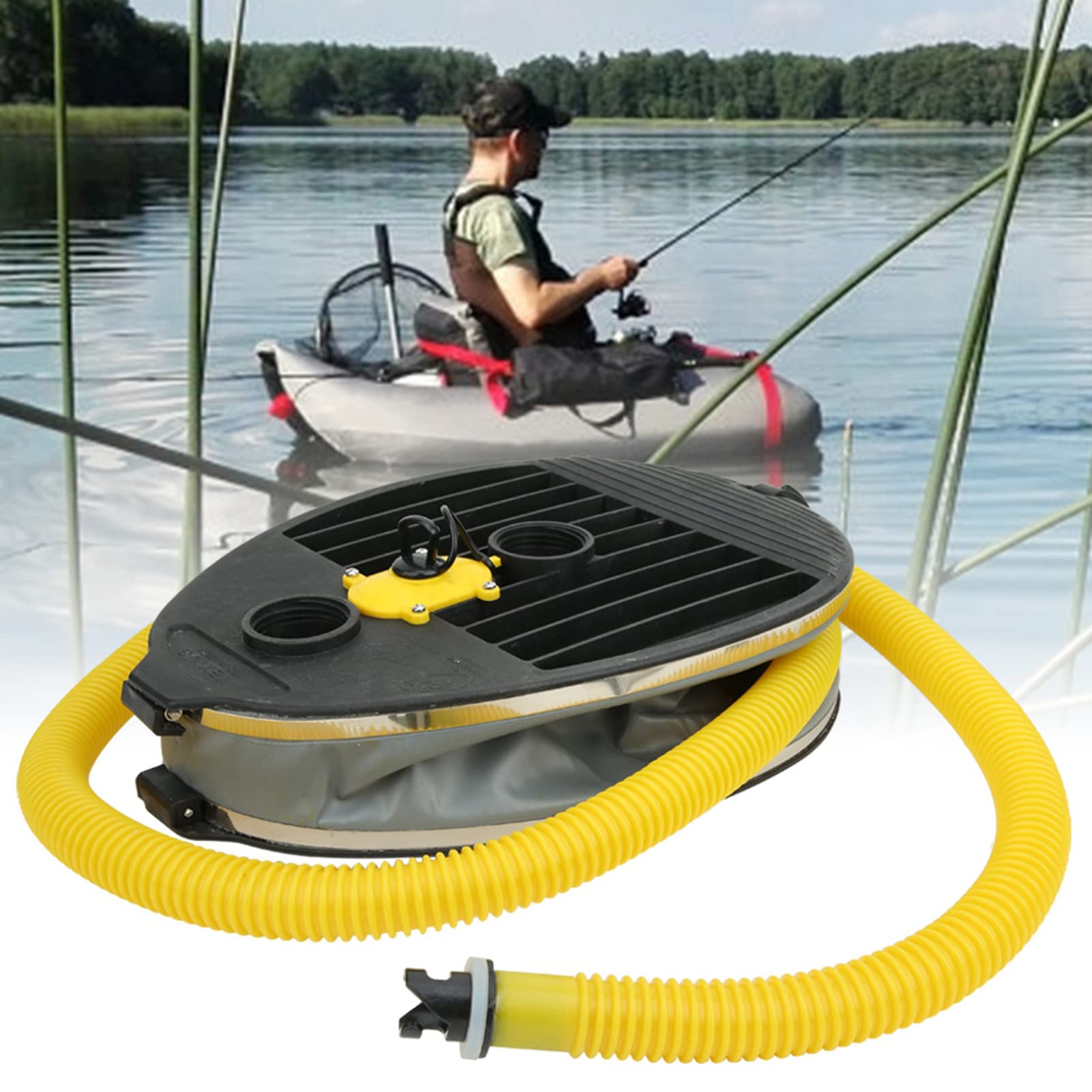 Pompa a Pedale per Barca Ad Alta Pressione da 10 Litri Pompa Ad Aria Gonfiabile Portatile per Gommone per Canoa Kayak