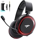Picun G2 Wireless Gaming Headset, Over-Ear 7.1 Virtual Surround Sound, 2.4GHz/Bluetooth 5.4/Wired, 5ms Ultra-Low Latency, 100H Battery, ENC Noise-Canceling Mic, RGB, for PC PS5 PS4 Switch (Grey)