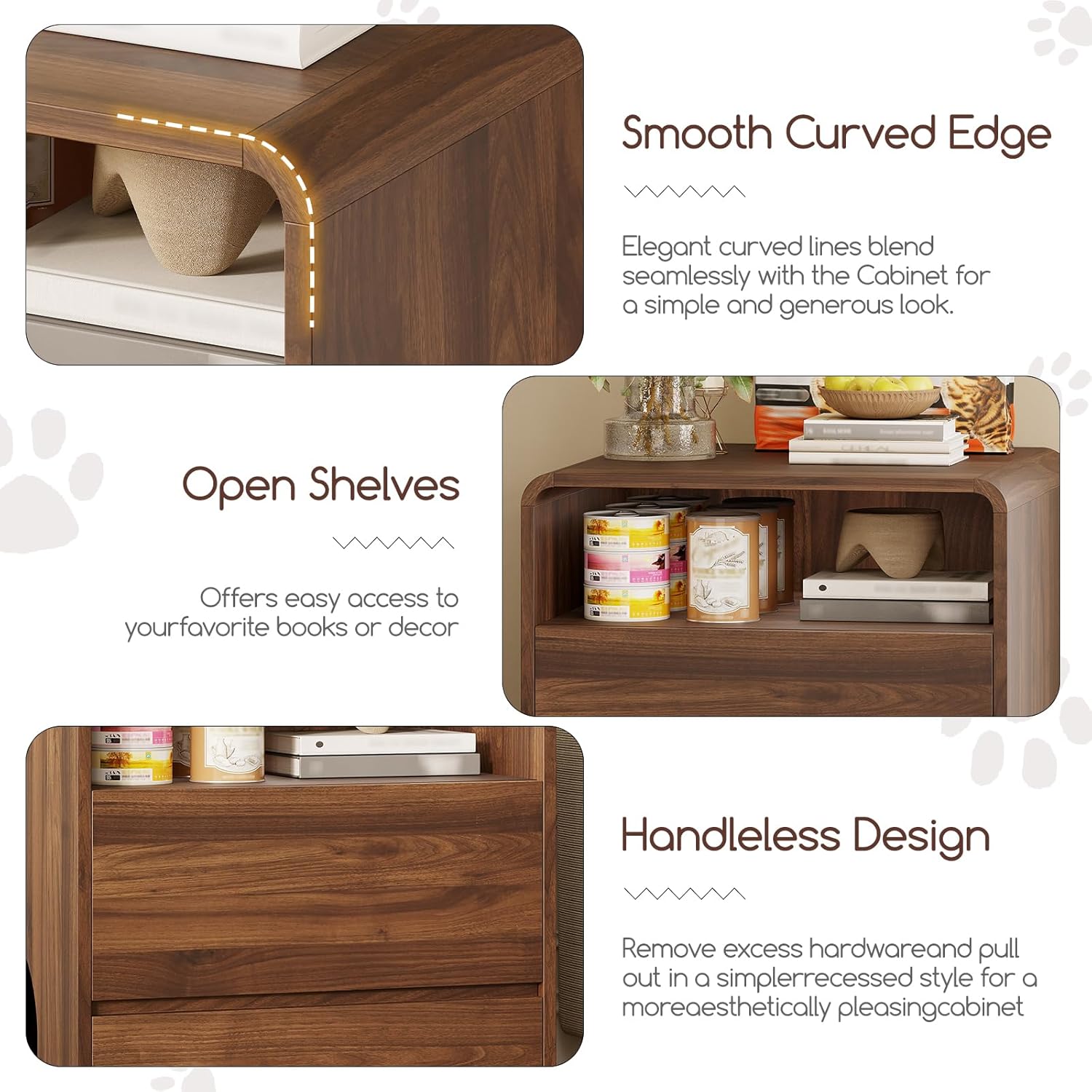 Cat Litter Box Enclosure, Hidden Litter Box Furniture with Open Shelf, Hideaway Litter Box, Cat Litter Cabinet with Side Table Design, Indoor Cat Washroom House, End Table, Brown