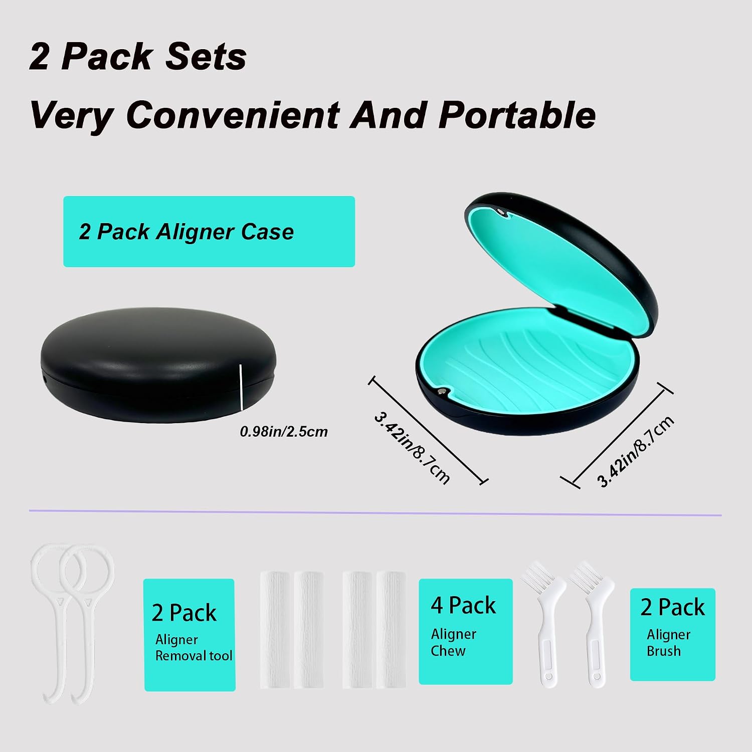 2 Pack Retainer Case Compatible with Invisalign,Aligner Cases image 3