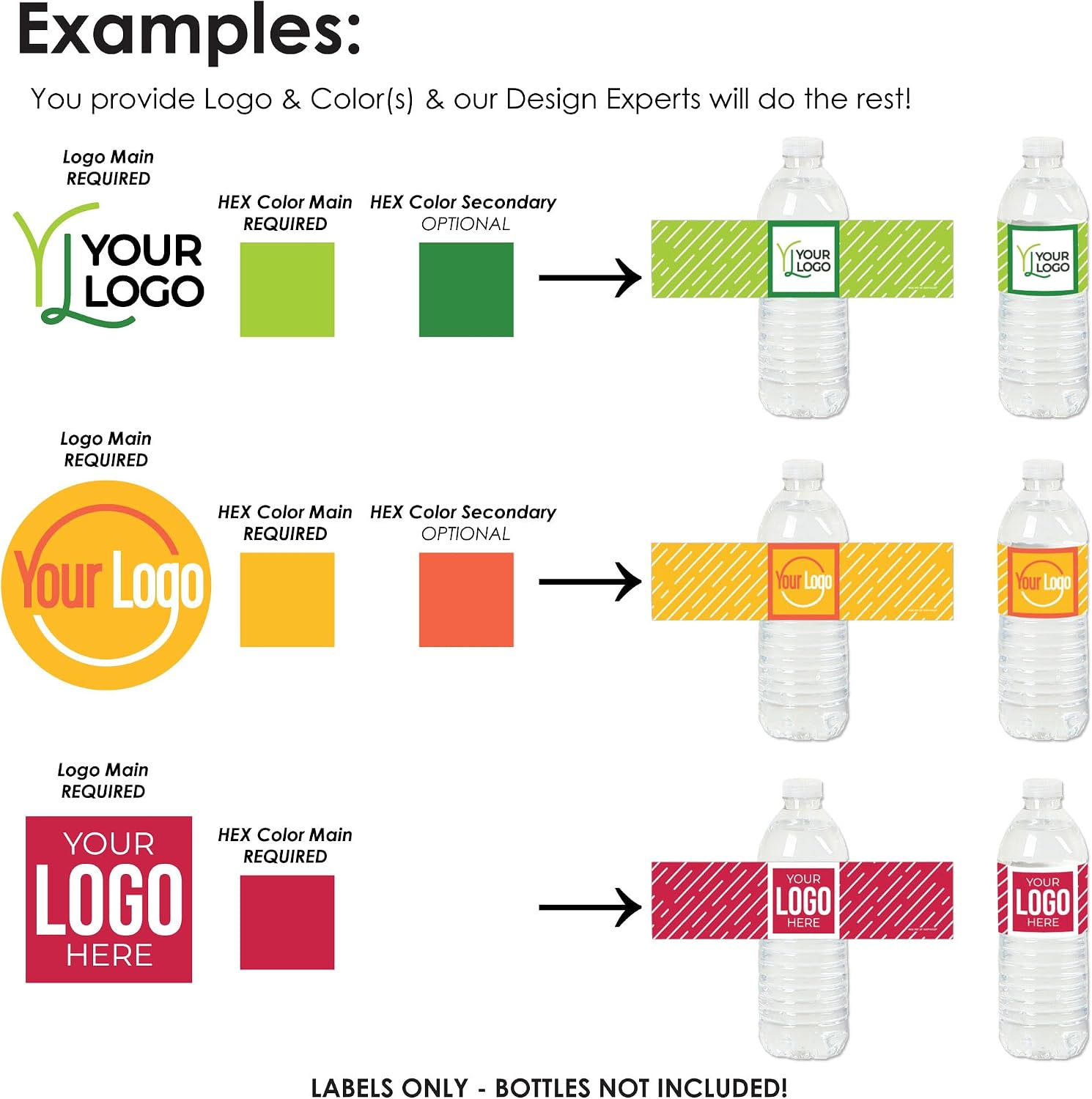 Big Dot of Happiness Custom Logo Water Bottle Labels - Personalized Branded Business Party Decorations - Set of 20 Stickers