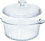 Casserole de verre au four, 2.5 Qt Casseroles avec des lids, verre clair sans plomb cuisson vaisselle Casserolée, four et micro-ondes coffre-fort, adapté pour la marinade, cuisson, cuisson