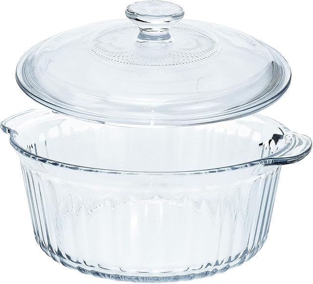 Casserole de verre au four, 2.5 Qt Casseroles avec des lids, verre clair sans plomb cuisson vaisselle Casserolée, four et micro-ondes coffre-fort, adapté pour la marinade, cuisson, cuisson