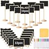24 pzas de letreros pequeños de pizarra con soporte para mesa de comida y fiesta | Mini letreros de pizarra con soporte, 12 tizas, mini rectangulares ondulados, combinación, buffet de fiesta, decoración de eventos de bodas 1