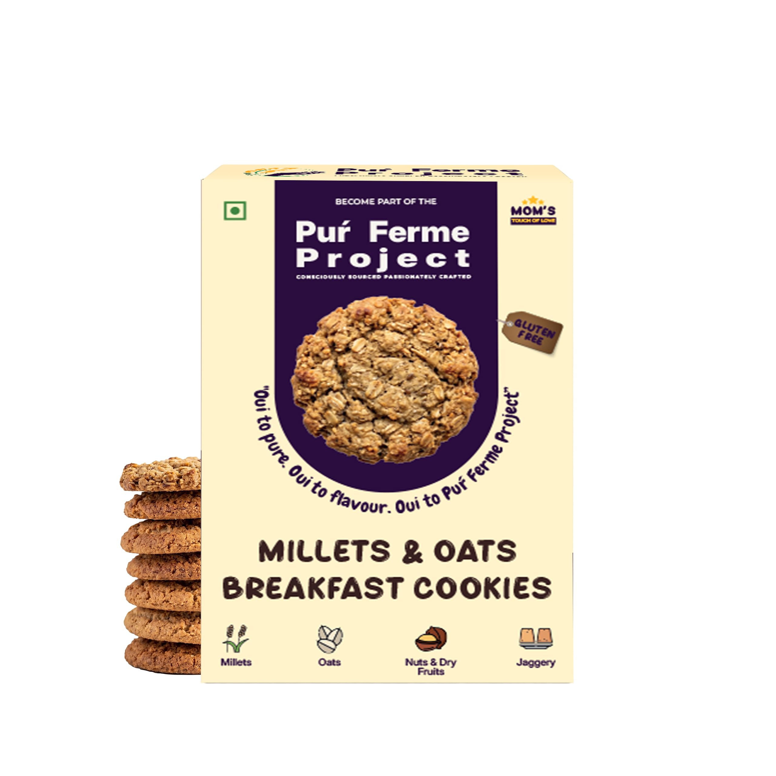 PurFerme Project Millets and Oats Breakfast Cookies 240g | With Nuts, Dry Fruits & Jaggery | No Refined Sugar, No Palm Oil, No Maida | Authentic Natural Ingredients-image-48