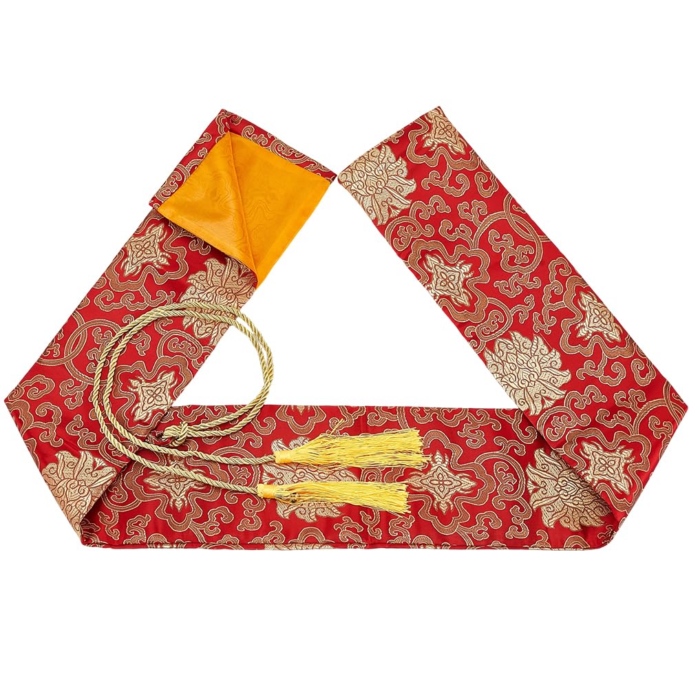 GORGECRAFT 135cm Sword Nice Pattern Bag with Golden Tassel Cover Red Silk Samurai Swords Carrying Case Ninja Sword Sheath Cover Carry Bag Holder Katana Cases for Cosplay Halloween Party