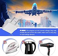 Vista 3 de EBOOT Paquete de 20 adaptadores de enchufe EBOOT Europa a EE. UU., adaptadores de enchufe americano, convertidor de voltaje de viaje, convertidor