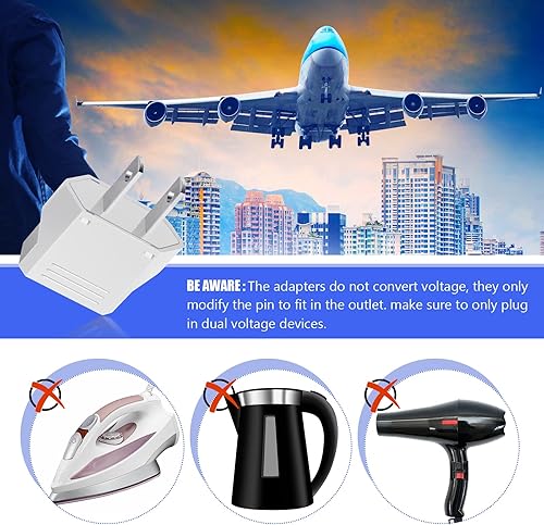 Miniatura 3 de EBOOT Paquete de 20 adaptadores de enchufe EBOOT Europa a EE. UU., adaptadores de enchufe americano, convertidor de voltaje de viaje, convertidor de