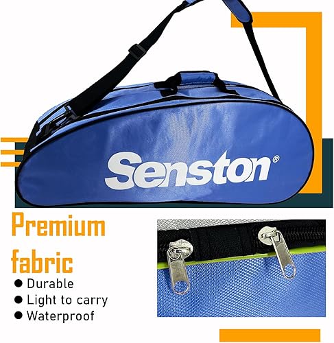 Miniatura 2 de Senston bolsa para raqueta de bádminton o tenis con una correa para llevar al hombro y capacidad para 6 raquetas, impermeable y resistente al polvo
