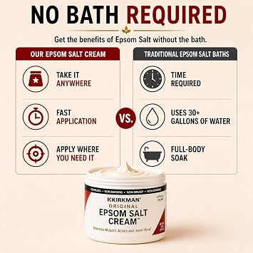 Kirkman Epsom Salt Cream 4oz Cream Gluten Free Casein Free