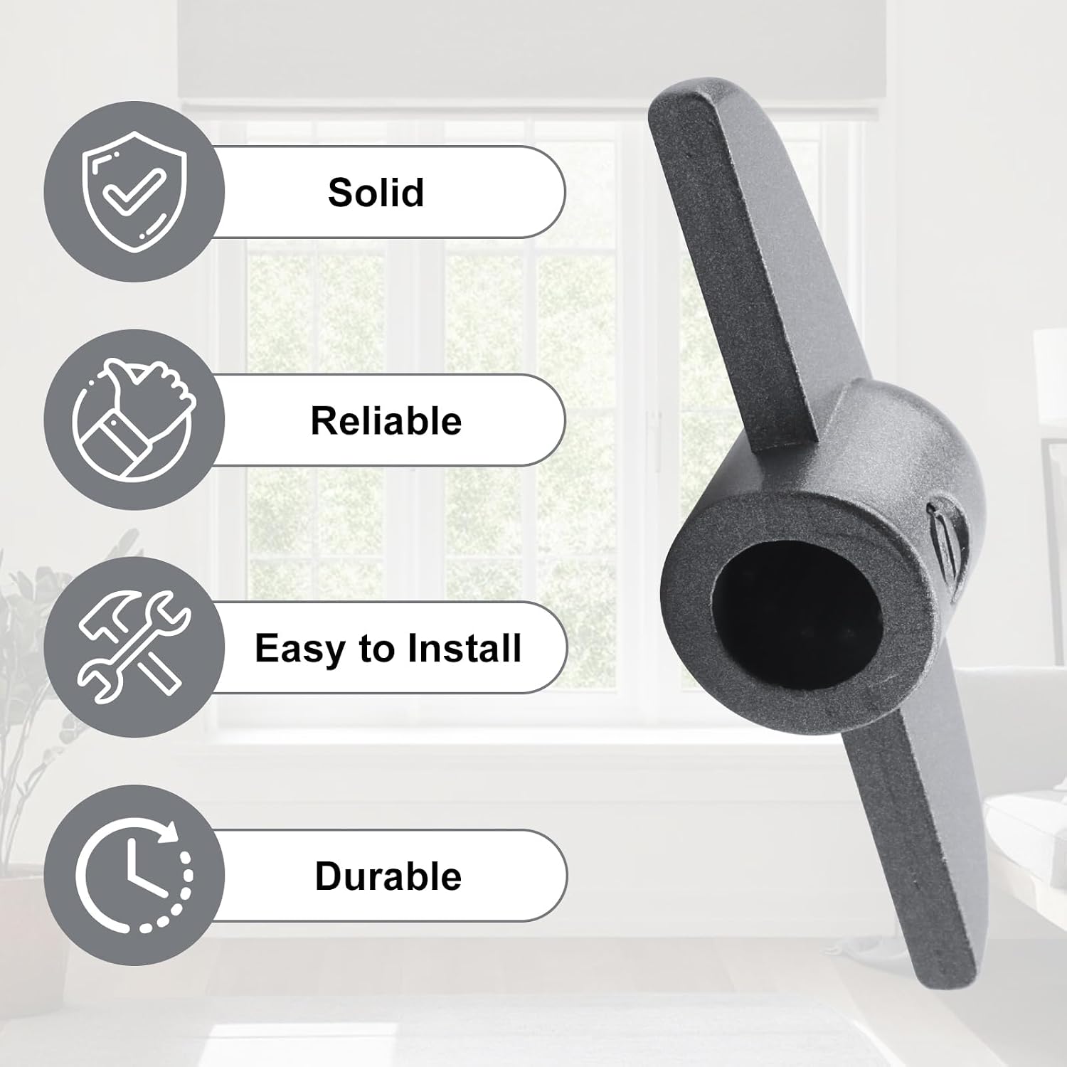 Window Crank Handle Replacement H 3625 T-Handle for Andersen,3/8" Operator Handle for Casement Window, Grey Color, Compatible with Andersen Window Crank, 2 Pcs