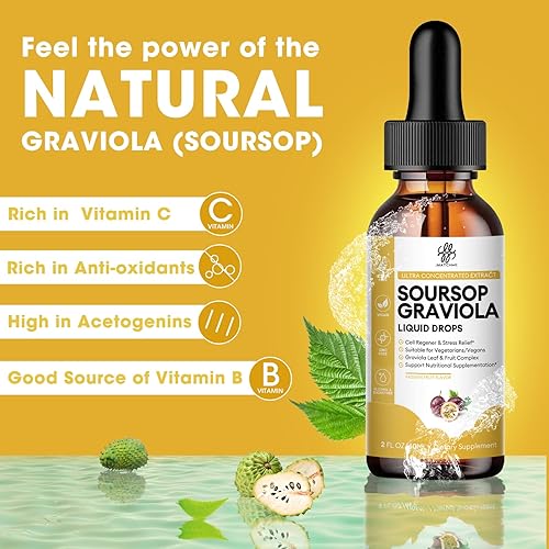 Miniatura 2 de iMATCHME Graviola de guanábana prémium para la digestión, apoya la piel saludable y el sueño, extracto líquido de extracto de guanábana de hoja y