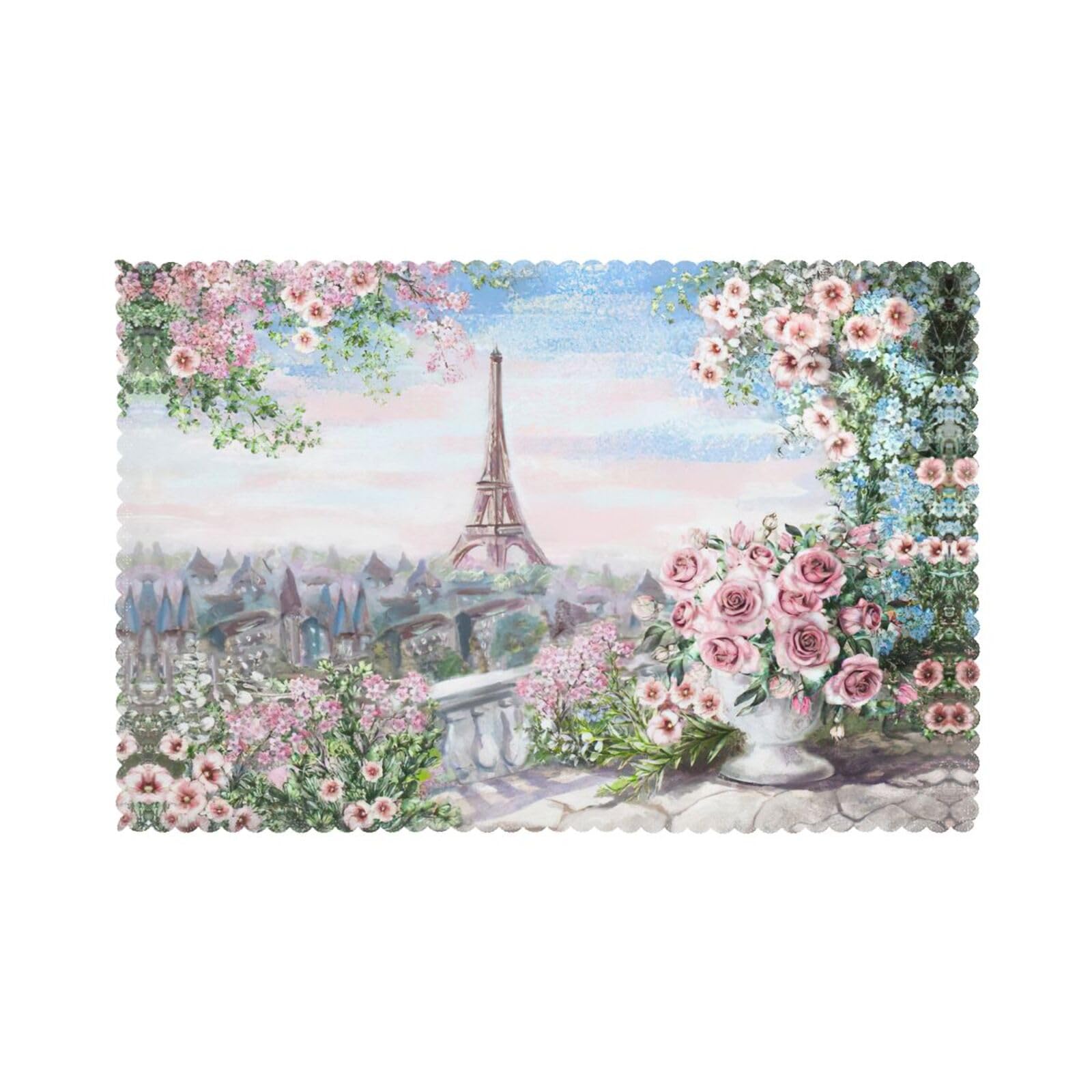 Sets de table Tour Eiffel x6 | Polyester imprimé Paris 30,5 x 45,7 cm