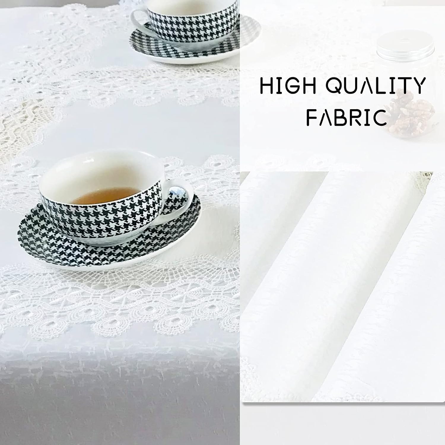 Lace Placemats of Polyester for Dining Table Set of 6 Farmhouse Style for Fall Wedding Hotel Kitchen 12 x 18 Inches Vintage Embroidered for Halloween, Thanksgiving or Christmas, Washable