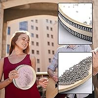 Vista 5 de Fasmov 3 piezas de tambor de cuentas de onda marina, tambor de sonido de onda con carcasa de madera dura, instrumento musical de percusión