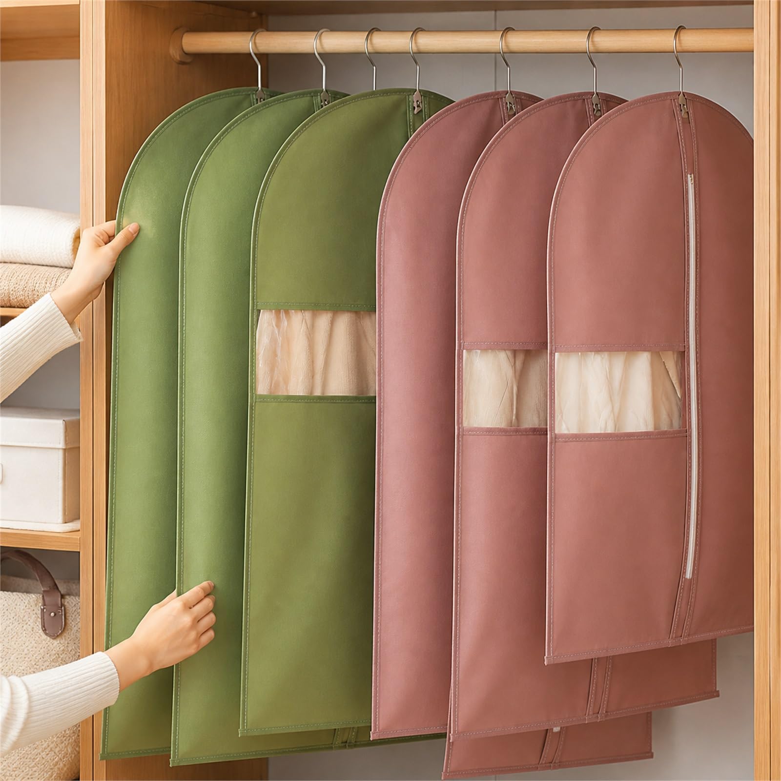 Fundas Ropa Antipolvo para Trajes,Transpirable Bolsas de Ropa Fundas con Cremallera,Cremallera Cubiertas de la Ropa,Humedad,Transpirables,para Vestidos Largos,Vestido de Novia