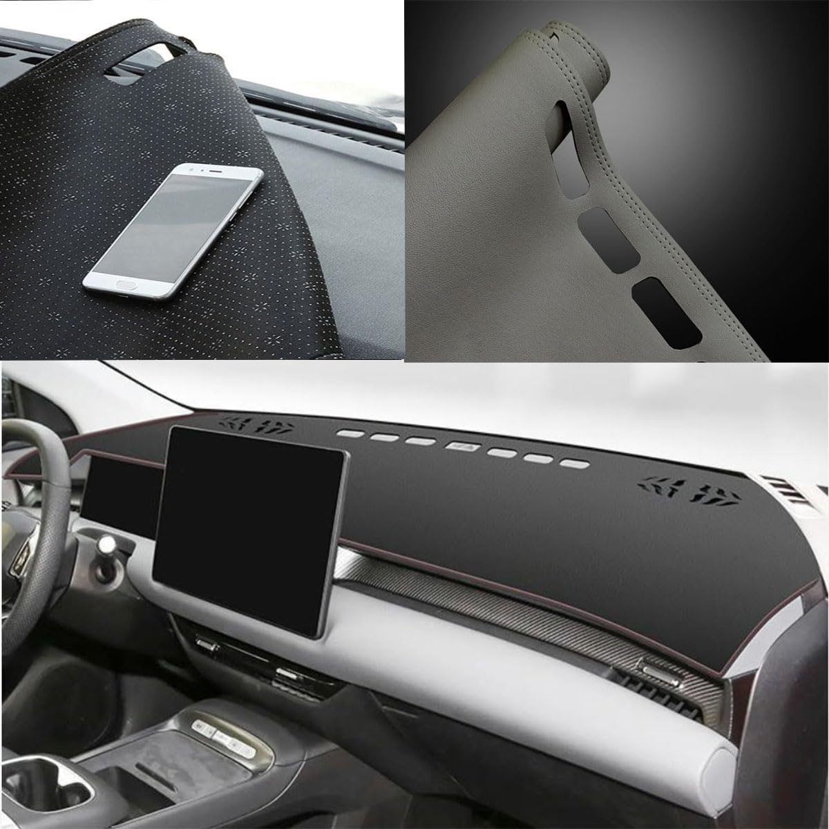 Black Leather Style Car Dash Mat Dashboard Cover Dash Panel Interior Console Pad Compatible for MG S5 EV 2025-2026